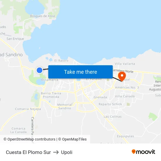 Cuesta El Plomo Sur to Upoli map