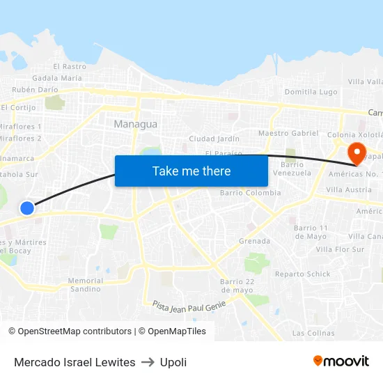 Mercado Israel Lewites to Upoli map