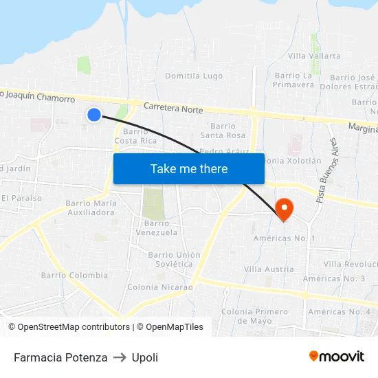 Farmacia Potenza to Upoli map