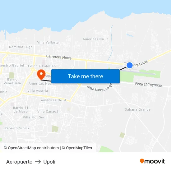 Aeropuerto to Upoli map