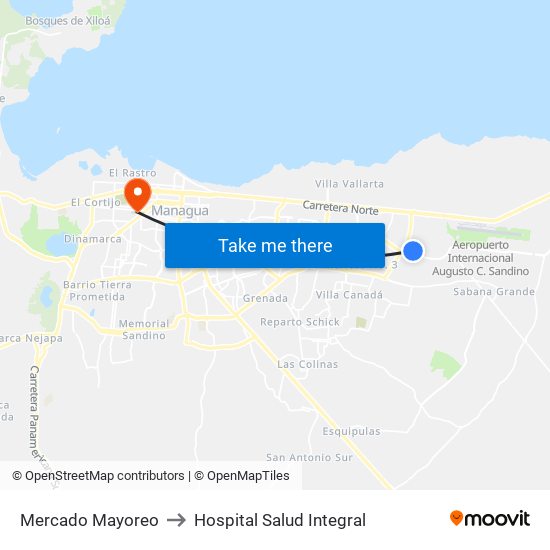 Mercado Mayoreo to Hospital Salud Integral map