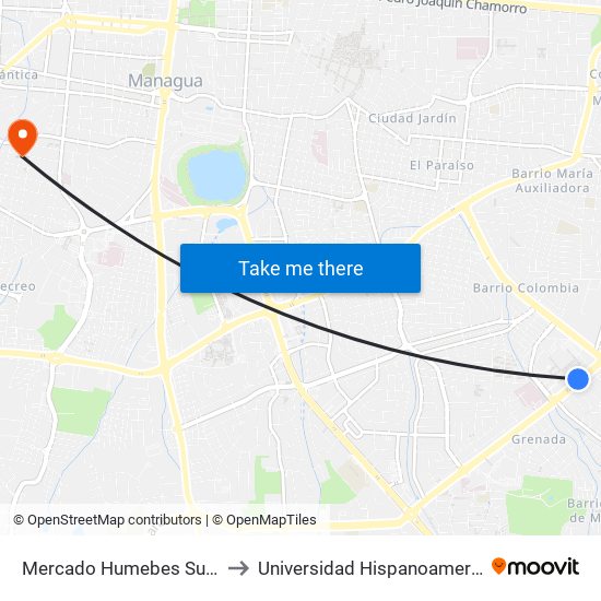 Mercado Humebes Sureste to Universidad Hispanoamericano map