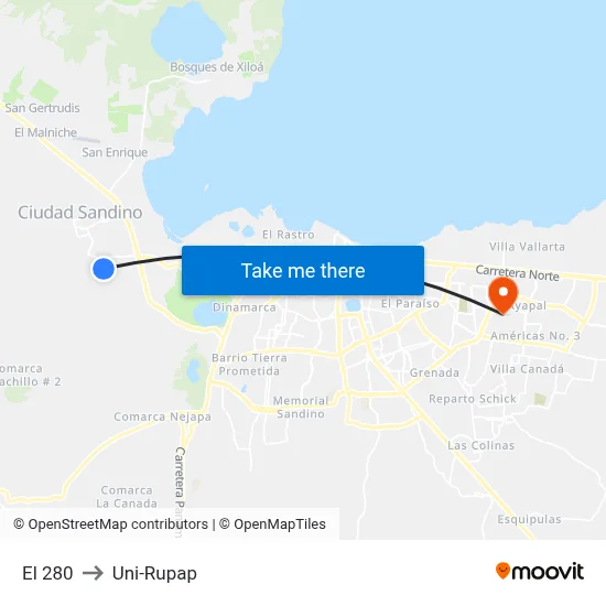 El 280 to Uni-Rupap map