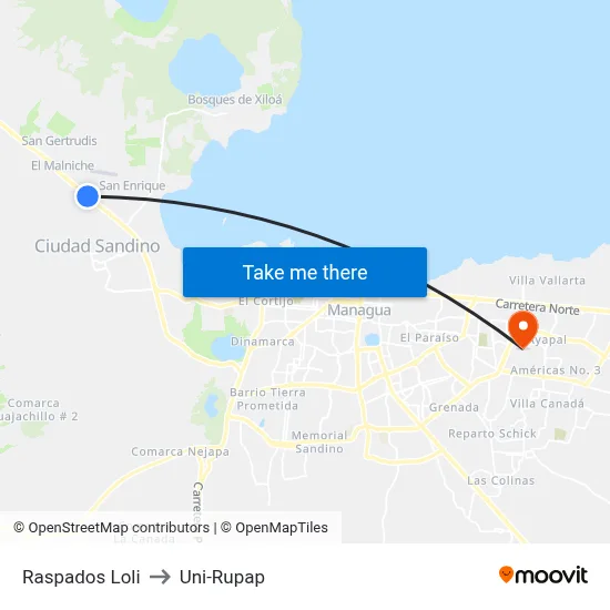 Raspados Loli to Uni-Rupap map