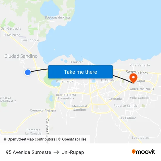 95 Avenida Suroeste to Uni-Rupap map