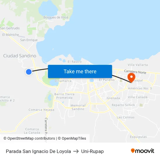 Parada San Ignacio De Loyola to Uni-Rupap map