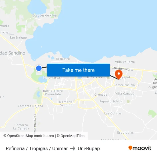 Refinería / Tropigas / Unimar to Uni-Rupap map