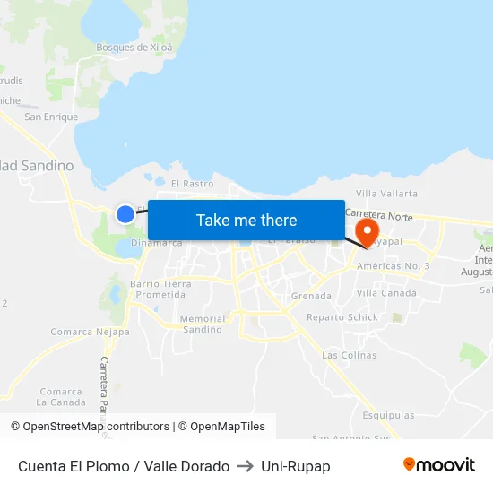 Cuenta El Plomo / Valle Dorado to Uni-Rupap map