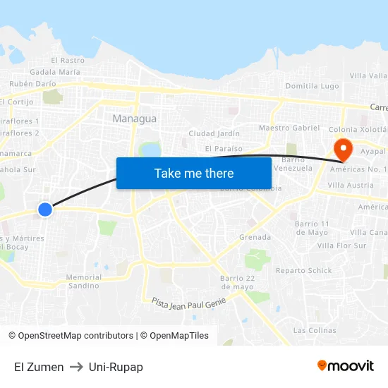 El Zumen to Uni-Rupap map