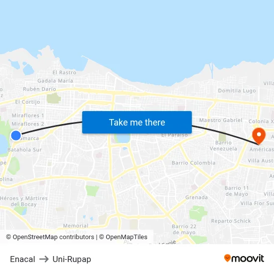 Enacal to Uni-Rupap map