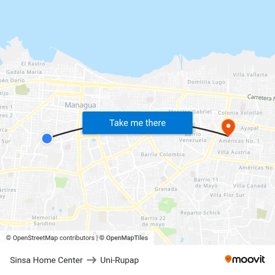 Sinsa Home Center to Uni-Rupap map