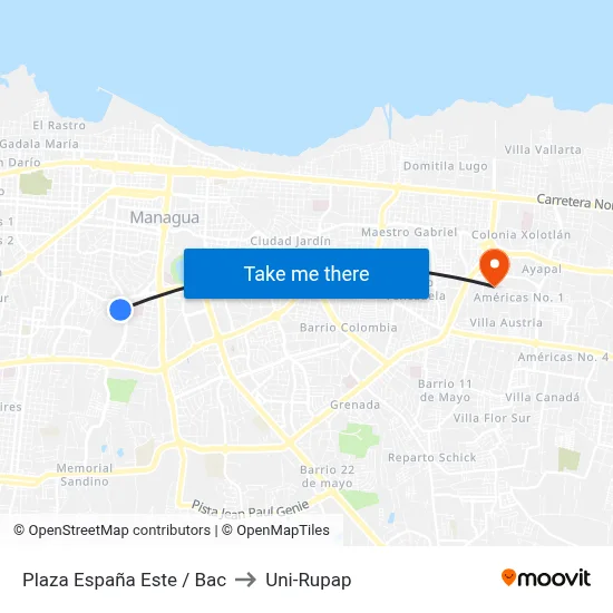 Plaza España Este / Bac to Uni-Rupap map