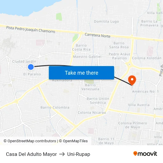 Casa Del Adulto Mayor to Uni-Rupap map