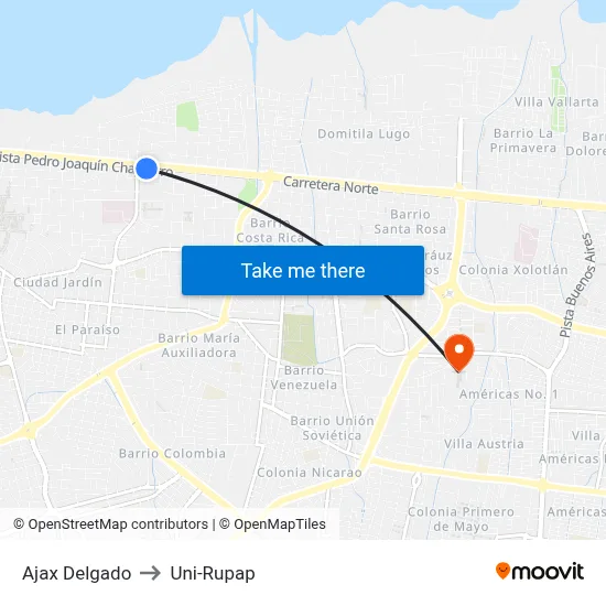 Ajax Delgado to Uni-Rupap map