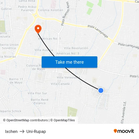 Ixchen to Uni-Rupap map