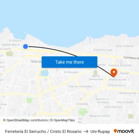 Ferretería El Serrucho / Cristo El Rosario to Uni-Rupap map