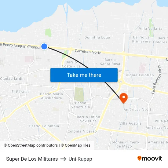 Super De Los Militares to Uni-Rupap map