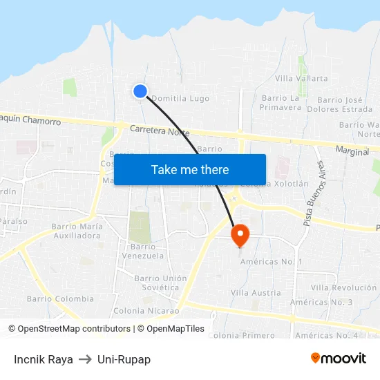 Incnik Raya to Uni-Rupap map