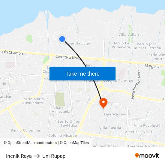 Incnik Raya to Uni-Rupap map