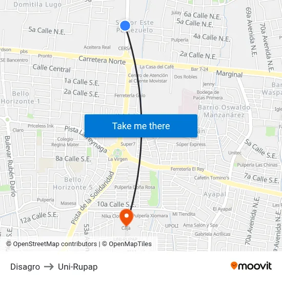 Disagro to Uni-Rupap map