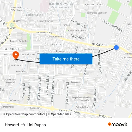 Howard to Uni-Rupap map