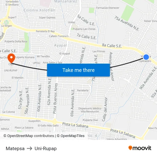 Matepsa to Uni-Rupap map