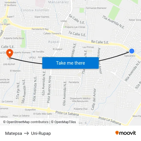 Matepsa to Uni-Rupap map