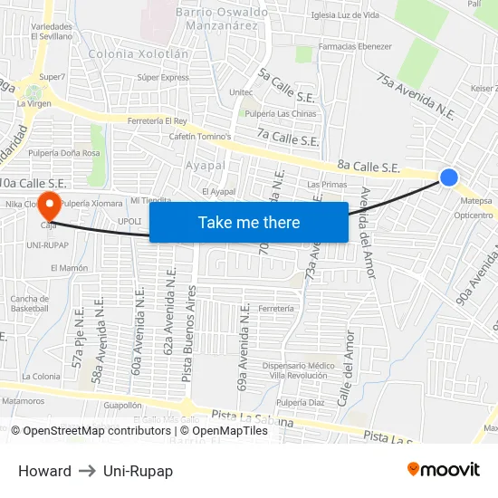 Howard to Uni-Rupap map