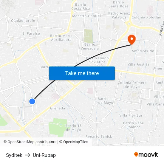 Syditek to Uni-Rupap map