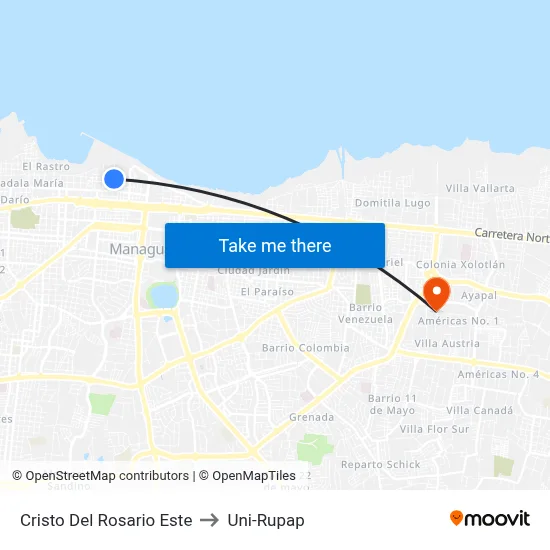 Cristo Del Rosario Este to Uni-Rupap map