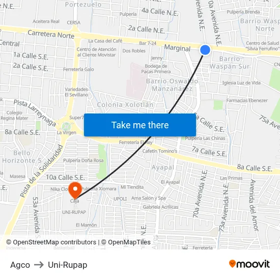 Agco to Uni-Rupap map