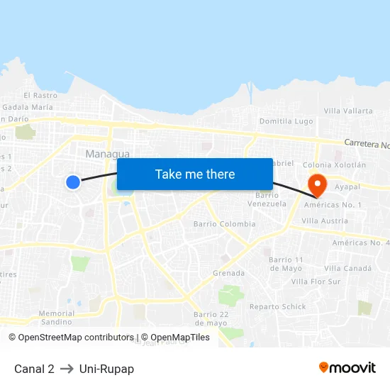 Canal 2 to Uni-Rupap map