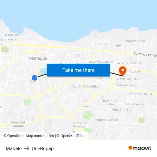 Mabale to Uni-Rupap map