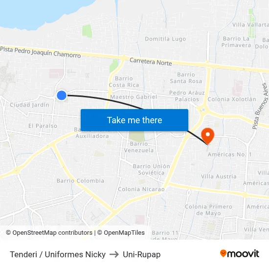 Tenderi / Uniformes Nicky to Uni-Rupap map