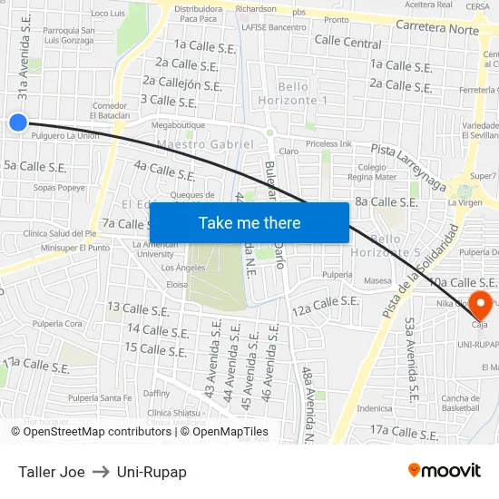 Taller Joe to Uni-Rupap map