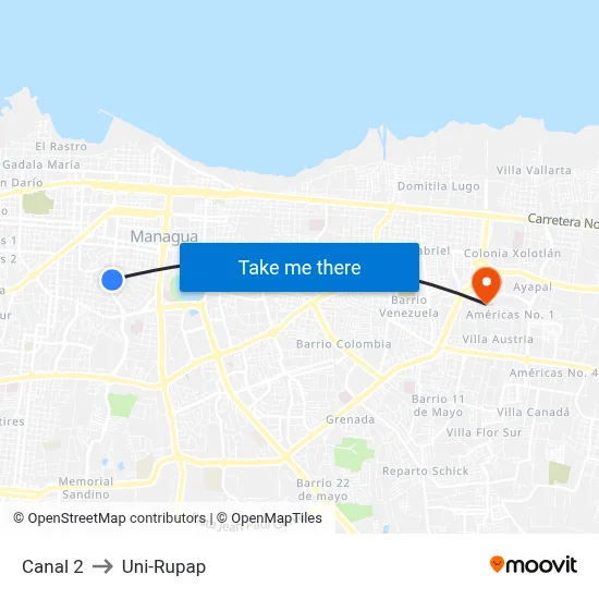 Canal 2 to Uni-Rupap map