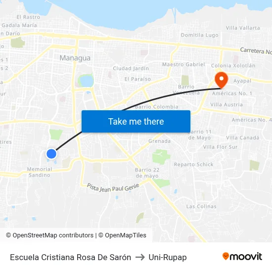 Escuela Cristiana Rosa De Sarón to Uni-Rupap map