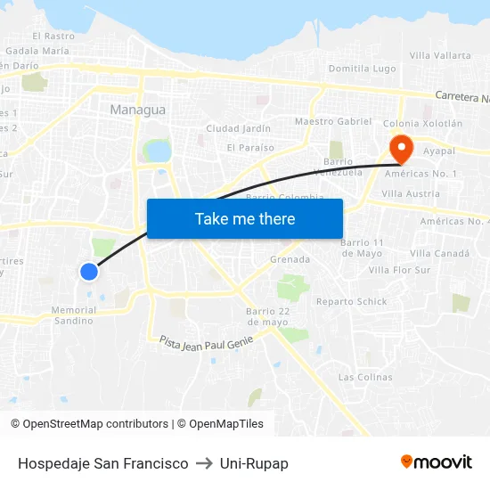 Hospedaje San Francisco to Uni-Rupap map