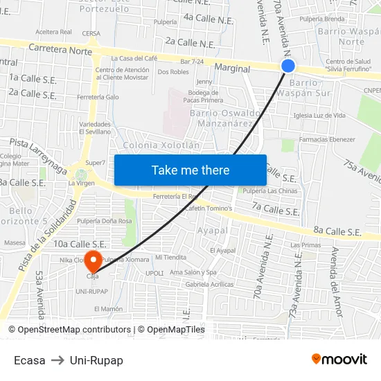 Ecasa to Uni-Rupap map