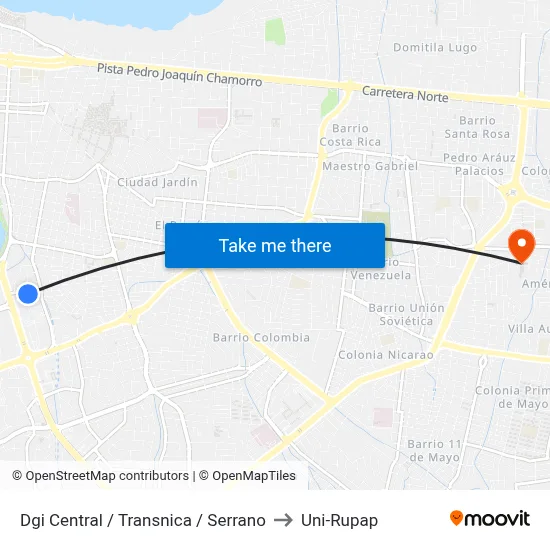 Dgi Central / Transnica / Serrano to Uni-Rupap map