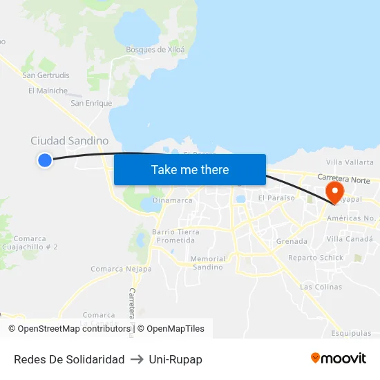 Redes De Solidaridad to Uni-Rupap map