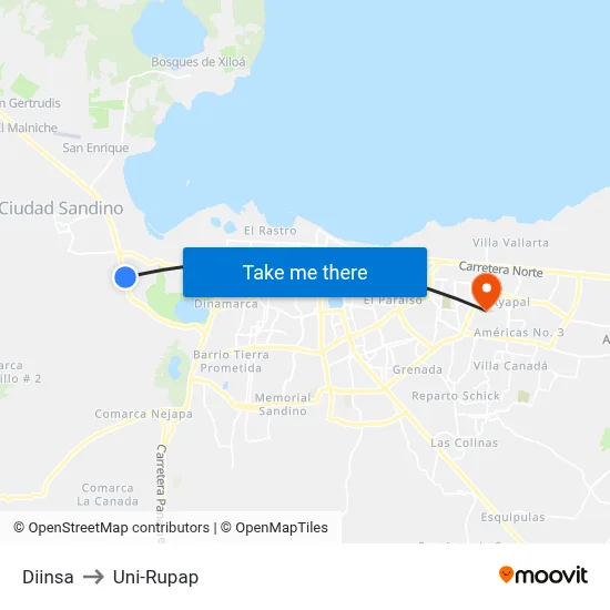 Diinsa to Uni-Rupap map