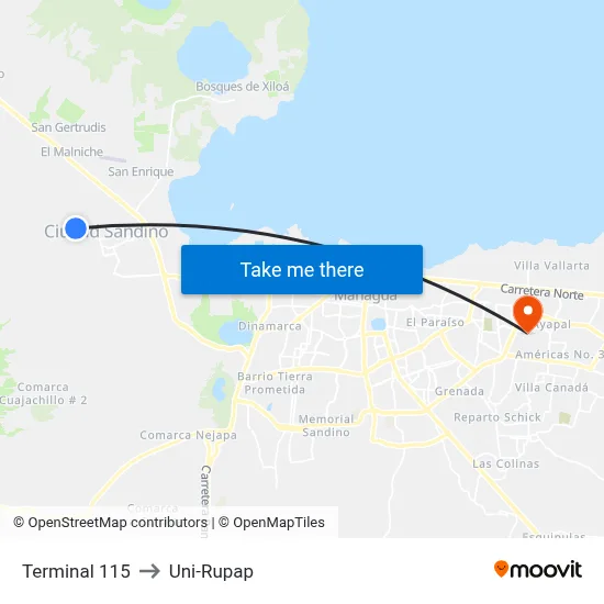Terminal 115 to Uni-Rupap map