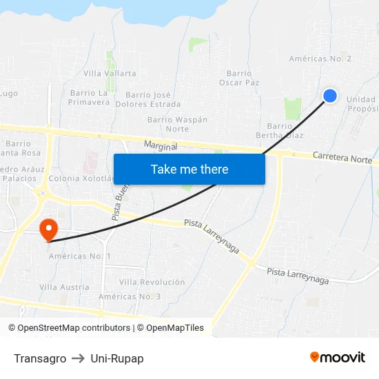 Transagro to Uni-Rupap map