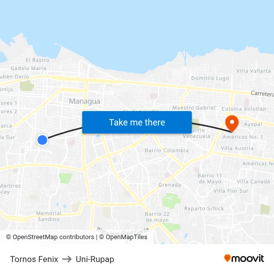 Tornos Fenix to Uni-Rupap map