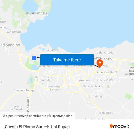 Cuesta El Plomo Sur to Uni-Rupap map