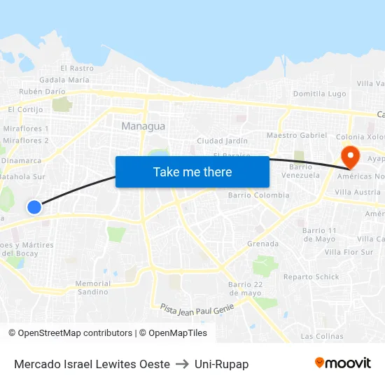 Mercado Israel Lewites Oeste to Uni-Rupap map