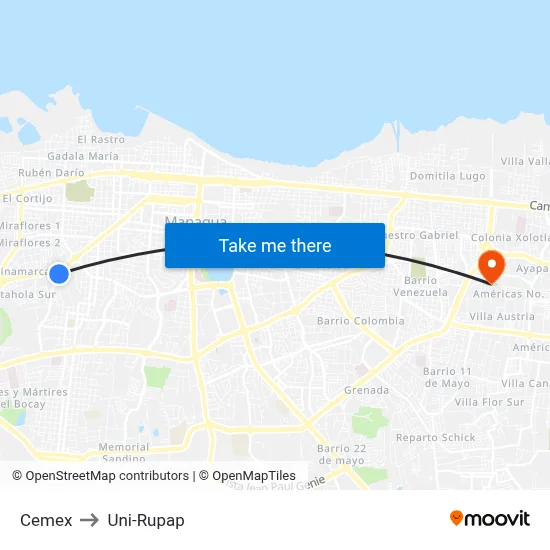Cemex to Uni-Rupap map