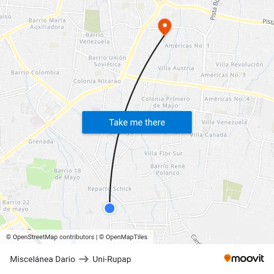 Miscelánea Dario to Uni-Rupap map