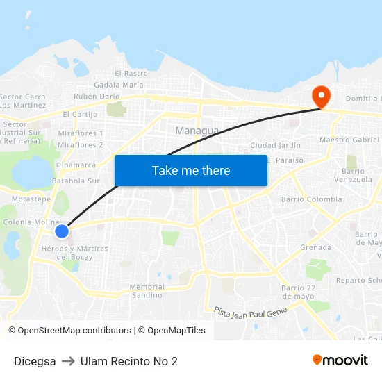Dicegsa to Ulam Recinto No 2 map